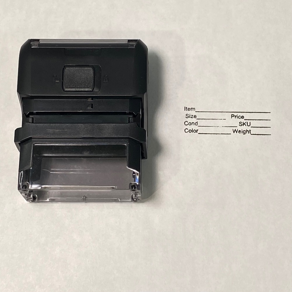 Reseller Inventory Management Rubber Stamp Reseller Tool Black EUC Self-Inking‎ - Picture 3 of 4